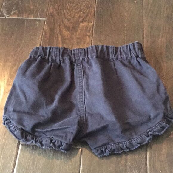 J crew Crewcuts girls navy blue ruffle shorts sz 7 - Picture 2 of 3